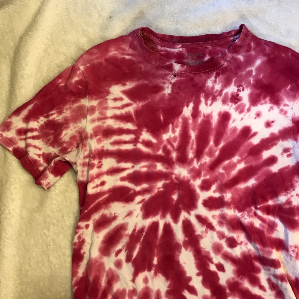 Bright pink tie dye T-shirt